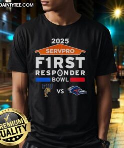 Official Florida International vs UTSA Roadrunners 2025 Servpro First Responder Bowl Matchup T-Shirt design