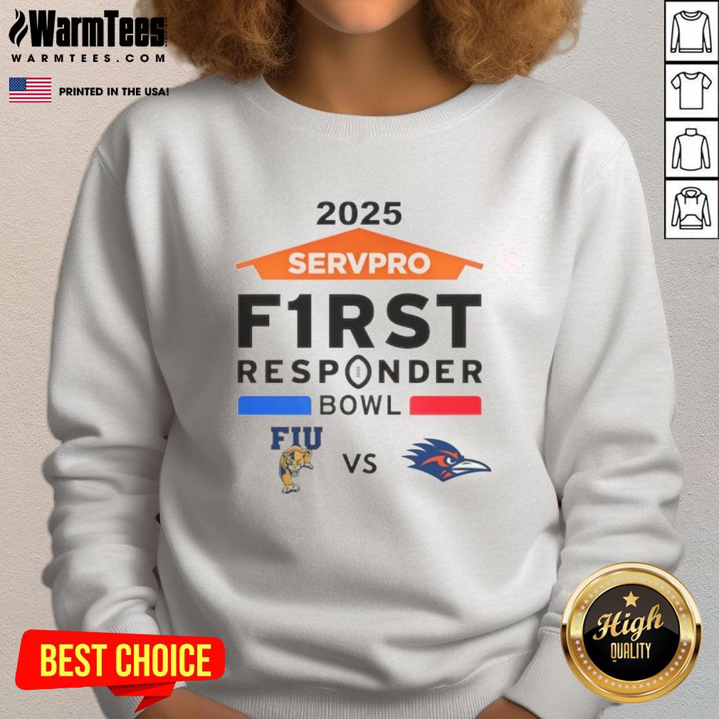 official-florida-international-vs-utsa-roadrunners-2025-servpro-first-responder-bowl-sweatshirt Alt Text: Official Florida International vs UTSA Roadrunners 2025 Servpro First Responder Bowl sweatshirt featuring team logos.