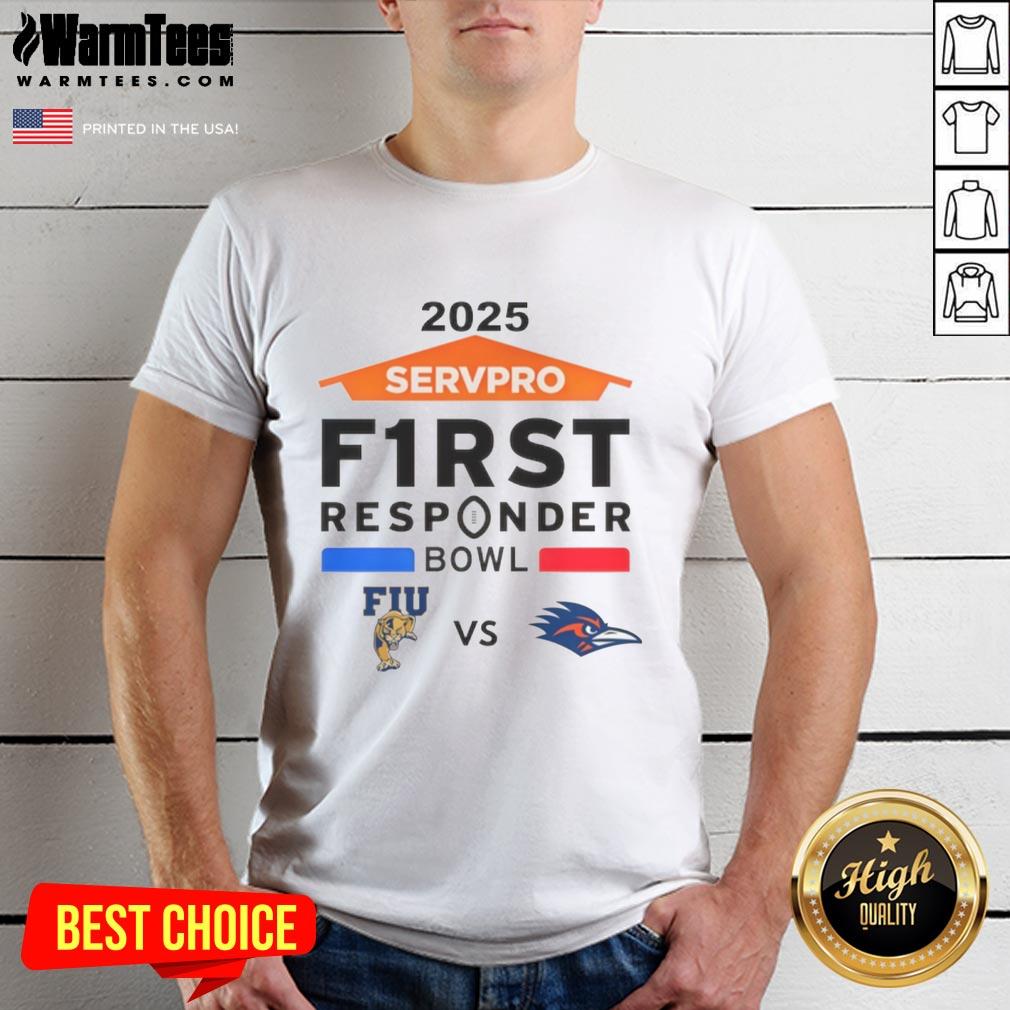 official-florida-international-vs-utsa-roadrunners-2025-servpro-first-responder-bowl-t-shirt-1 Official Florida International vs UTSA Roadrunners 2025 Servpro First Responder Bowl T-Shirt featuring team logos.