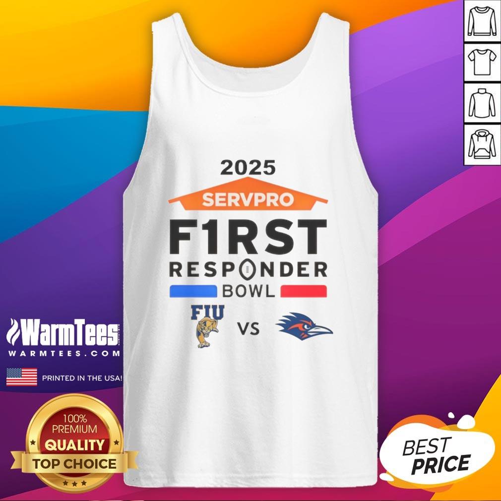 official-florida-international-vs-utsa-roadrunners-2025-servpro-first-responder-bowl-tank-top Official Florida International vs. UTSA Roadrunners 2025 Servpro First Responder Bowl tank top design in vibrant colors.