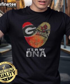 Official Georgia City Sports Bulldogs X Atlanta Gladiator It'S In My Dna Fingerprint Heart T-Shirt