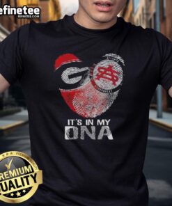Official Georgia City Sports Bulldogs X Atlanta Silverbacks It'S In My Dna Fingerprint Heart T-Shirt