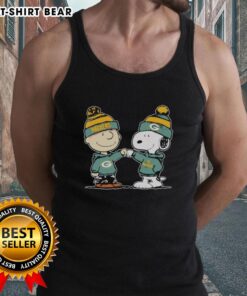 Official Green Bay Packers Snoopy and Charlie Brown Best Friends tank top featuring vibrant team colors and playful design.