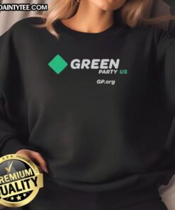 Official Green Party US sweatshirt featuring bold logo and eco-friendly design, perfect for supporters and activists.