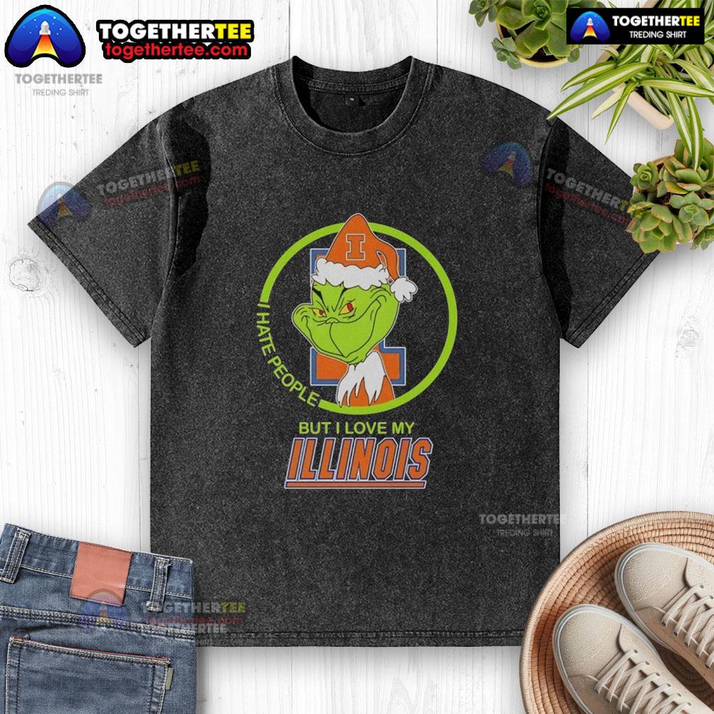 Official Grinch I Hate People But I Love My Illinois Fighting Illini Washed T-Shirt Official Grinch I Hate People But I Love My Illinois Fighting Illini washed t-shirt in vibrant colors.