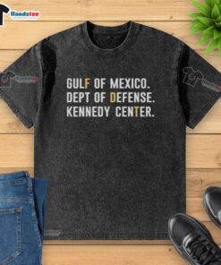 Official Gulf of Mexico Dept of Defense Kennedy Center washed t-shirt, featuring a vintage design and soft fabric.