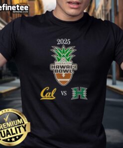 2025 NCAA T-Shirt featuring Hawaii Bowl matchup between Hawaii Rainbow Warriors and California Golden Bears.