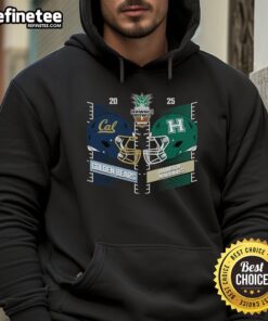 2025 Hawaii Bowl: Official Hawaii Rainbow Warriors vs California Golden Bears helmet hoodie showcased in vibrant colors.