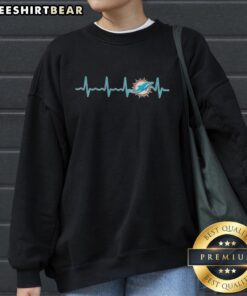 Official Heartbeat Miami Dolphins Football Logo Graphic Sweatshirt featuring vibrant team colors and design.