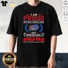 Alt Text: Official I Am Proud Of Many Things In Life But Nothing Beats Being A Buffalo Bills Fan T-Shirt design in blue and red.