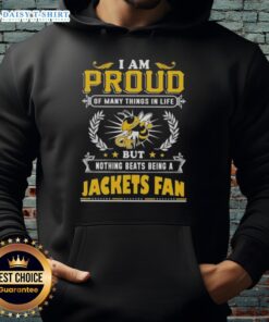 Alt Text: Georgia Tech Yellow Jackets fan hoodie with 'I Am Proud Of Many Things' slogan, showcasing team spirit and pride.
