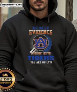 Official 'I Don't Need Evidence If You Don't Like The Auburn Tigers You're Guilty' hoodie in navy blue, showcasing team pride.