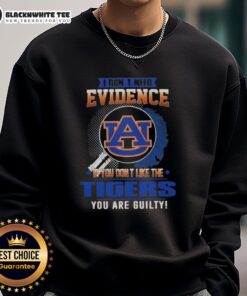 Official Auburn Tigers sweatshirt with 'I Don't Need Evidence' slogan, perfect for fans showing team pride.