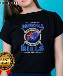 Official I Live In Arizona Buffalo Bills fan ladies tee, showcasing team pride with a stylish design for die-hard supporters.
