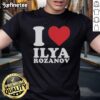 Alt Text: Official I Love Ilya Rozanov T-Shirt featuring a bold graphic design and vibrant colors, perfect for fans and collectors.