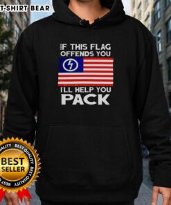 Official 'If This Flag Offends You, I'll Help You Pack' hoodie for music lovers, featuring bold text design.