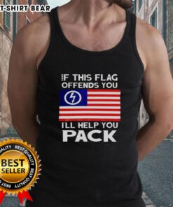 Official 'If This Flag Offends You, I'll Help You Pack' tank top for music lovers featuring a bold graphic design.