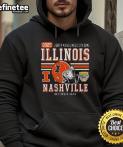 Official Illinois Fighting Illini Football 2025 Liberty Mutual Music City Hoodie showcasing team pride and style.