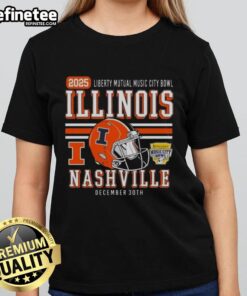 Official Illinois Fighting Illini Football 2025 Liberty Mutual Music City Ladies Tee in vibrant colors and stylish design.