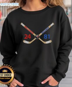 Alt Text: Ilya Rozanov and Shane Hollander heated rivalry sweatshirt showcasing hockey love line design.
