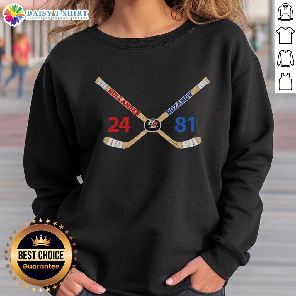 Official Ilya Rozanov And Shane Hollander Heated Rivalry Inspired Hockey Love Line Sweatshirt Alt Text: Ilya Rozanov and Shane Hollander heated rivalry sweatshirt showcasing hockey love line design.