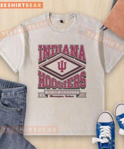 Official Indiana Hoosiers Heater Washed T-Shirt in red, featuring team logo, perfect for fans and casual wear.