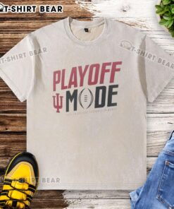 Official Indiana Hoosiers Playoff Mode T-shirt for the 2025-2026 College Football Playoff, featuring a washed look.