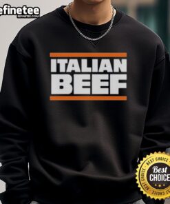 Official Italian Beef Chicago Bears sweatshirt featuring team colors and logo, perfect for fans and game day wear.