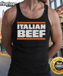 Official Italian Beef Chicago Bears tank top featuring team logo and vibrant colors, perfect for game day or casual wear.