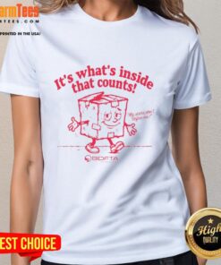 Alt Text: Official Bidfta Ladies Tee featuring 'It's What's Inside That Counts' design, perfect for casual and stylish wear.