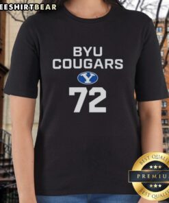 Official Joe Brown BYU Cougars 72 Ladies Tee featuring team colors and logo, perfect for proud BYU fans.