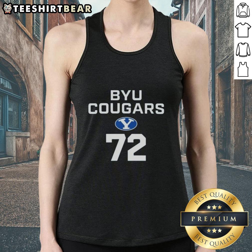 official-joe-brown-byu-cougars-72-tank-top Official Joe Brown BYU Cougars 72 Tank Top in navy blue, featuring team logo and comfortable fit for fans.