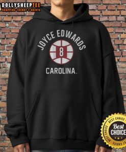 Alt Text: Official Joyce Edwards South Carolina Gamecocks basketball hoodie featuring name and number design, size 8.