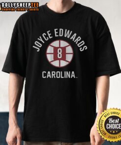 Alt Text: Official Joyce Edwards South Carolina Gamecocks Basketball T-Shirt with name and number 8 design.