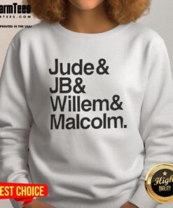 Official Jude JB sweatshirt featuring Willem and Malcolm design, perfect for fans and stylish casual wear.