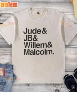 Alt Text: Official Jude JB Willem and Malcolm washed t-shirt showcasing a stylish design for casual wear.