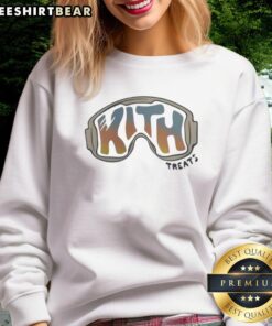 Official Kith Treats Ski Goggles Sweatshirt featuring vibrant graphics and cozy design for winter style.