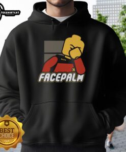 Official Lego Face Palm Hoodie featuring a playful design perfect for Lego fans and casual wear enthusiasts.