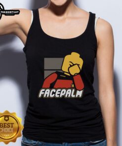 Official Lego Face Palm Tank Top featuring a playful design, perfect for Lego fans and casual wear enthusiasts.