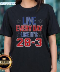High-quality ladies tee featuring 'Live Everyday Like It's 28/3' design, perfect for casual wear and inspirational style.