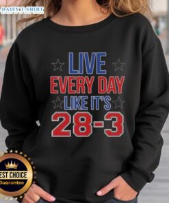 High-quality sweatshirt featuring 'Live Everyday Like It's 28/3' design, perfect for casual wear and stylish comfort.