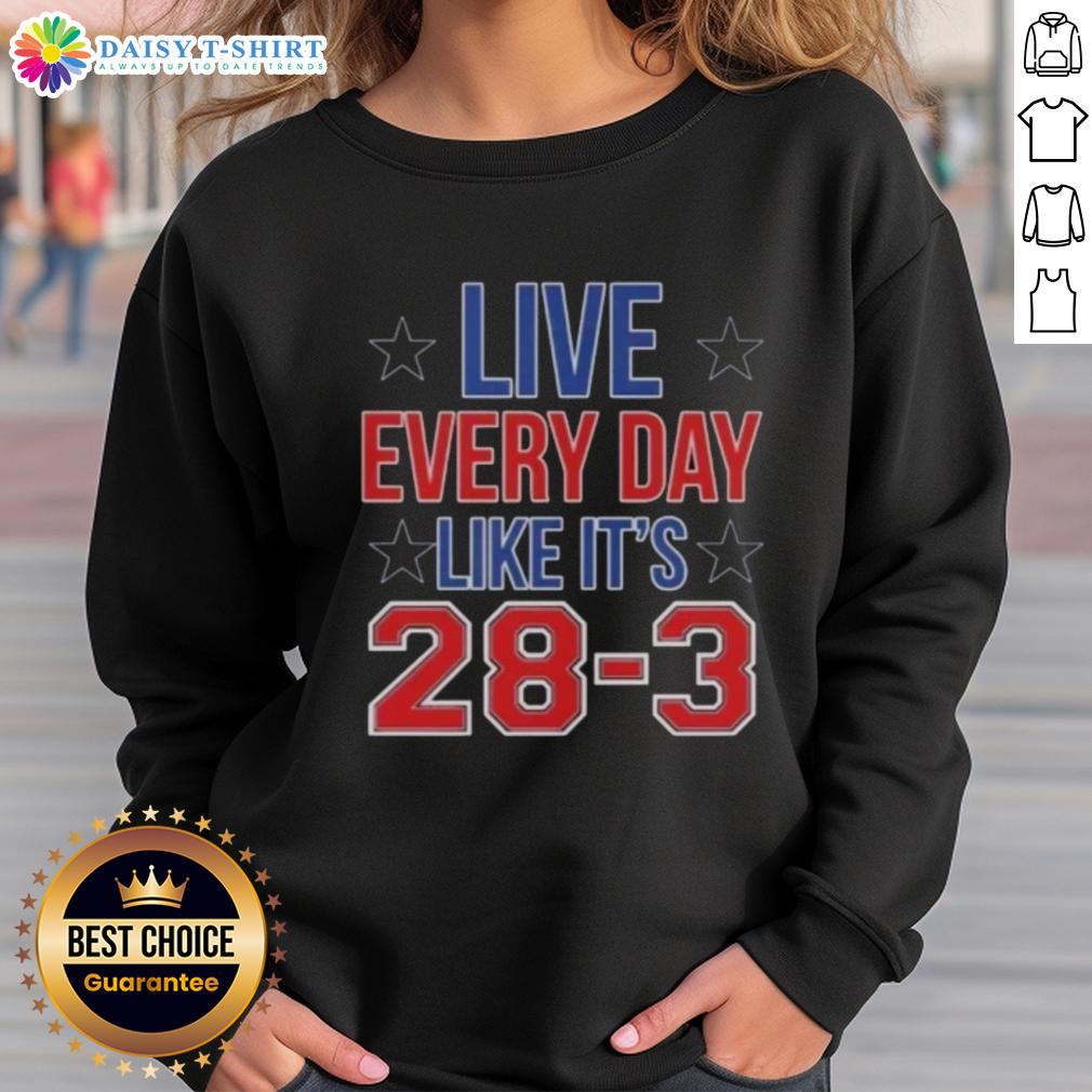 Official Live Everyday Like It'S 28 3 High Quality Sweatshirt High-quality sweatshirt featuring 'Live Everyday Like It's 28/3' design, perfect for casual wear and stylish comfort.