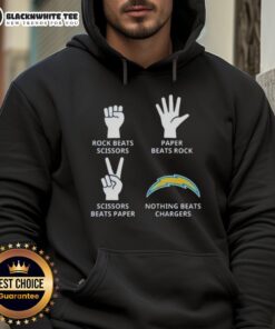 Los Angeles Chargers hoodie featuring 'Nothing Beats Rock, Paper, Scissors' design, perfect for fans and sports lovers.