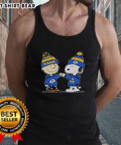 Official Los Angeles Rams Snoopy and Charlie Brown best friends tank top featuring vibrant graphics and team colors.