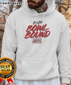 Alt Text: Official Louisiana Ragin' Cajuns 2025 Bowl Bound Hoodie featuring team colors and logo for fans and supporters.