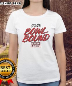 Official Louisiana Ragin' Cajuns 2025 Bowl Bound Ladies Tee showcasing team spirit and style for fans.