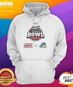 Official Louisiana Ragin' Cajuns vs. Delaware Blue Hens 2025 Ventures Bowl hoodie featuring team logos and vibrant design.