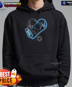 Official Love Carolina Panthers Stethoscope Headphones Fans Hoodie for passionate NFL supporters and stylish game day wear.