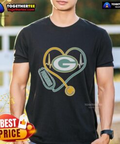 Official Love Green Bay Packers Stethoscope Headphones Fans T-Shirt featuring team colors and logo for passionate supporters.