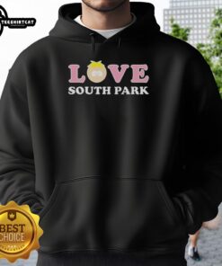 Official Love South Park Hoodie featuring vibrant graphics and cozy design, perfect for fans of the iconic animated series.